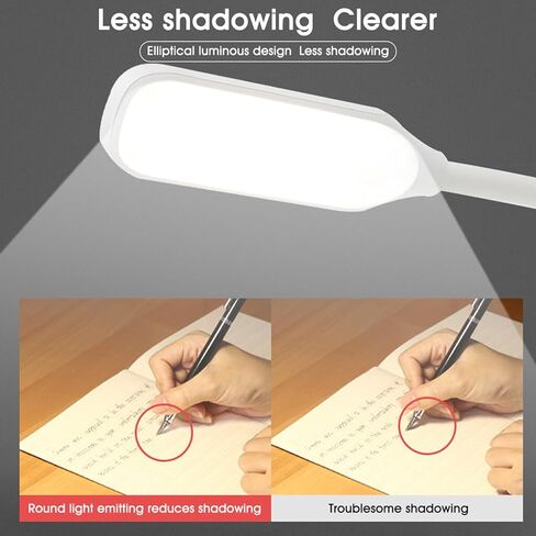 7 مصابيح LED للقراءة بمشبك على USB قابلة لإعادة الشحن و3 أوضاع ألوان 360 درجة مرنة معقوفة للعناية بالعين ضوء للسرير والسفر والعمل - 600 مللي أمبير في الساعة in Kuwait