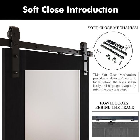 Black 26 x 84 in. Sliding Barn Door, Set of 2 Doors, Half Lite Frosted Glass,Assembly Required, with 9 ft Double Door Hardware Kit, Non-Bypass, Interior Use in Saudi Arabia