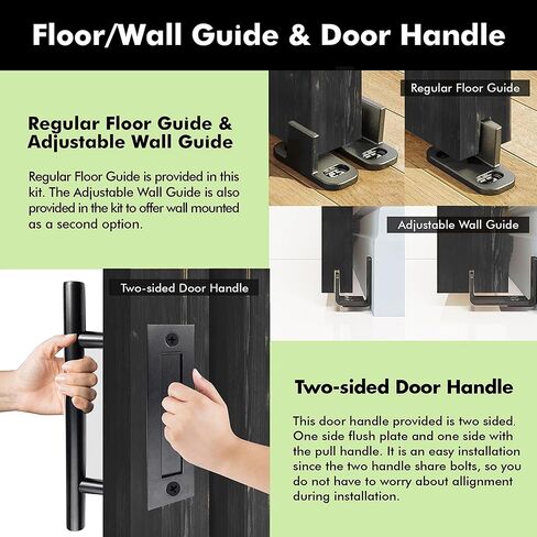 Black 26 x 84 in. Sliding Barn Door, Set of 2 Doors, Half Lite Frosted Glass,Assembly Required, with 9 ft Double Door Hardware Kit, Non-Bypass, Interior Use in Saudi Arabia