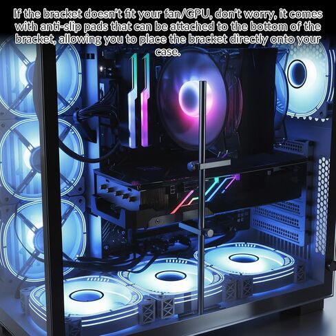 شريحة GPU Sag، دعامة دعم GPU، دعم بطاقة الرسومات السوداء، دعامة بطاقات الرسومات القابلة للتعديل، حامل ترهل بطاقات الفيديو، سهل التركيب يدعم BigGPU (قابل للفصل حتى 15 سم و12 سم) in Kuwait