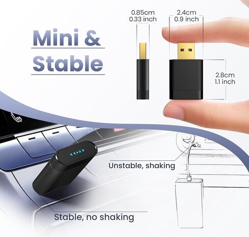2026 Ultral Mini Wireless CarPlay Adapter for Apple & Android Auto,Gold-Plated USB-A/C Interface for Lag-Free Tech, 5GHz Wi-Fi Car Play Wireless Dongle for 2016+ Wired Cars,Plug & Play,Heat-Resistant in Saudi Arabia