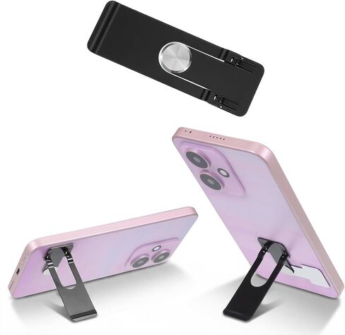 Phone Kickstand Attachment Ultra-Thin Kickstand for Phone Case Vertical Horizontal Metal MobilePhone Holder Portable Foldable Case Stand Black in Kuwait