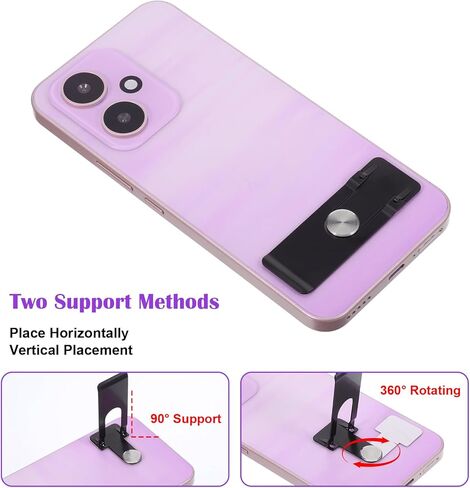 Phone Kickstand Attachment Ultra-Thin Kickstand for Phone Case Vertical Horizontal Metal MobilePhone Holder Portable Foldable Case Stand Black in Kuwait