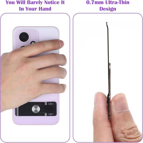 Phone Kickstand Attachment Ultra-Thin Kickstand for Phone Case Vertical Horizontal Metal MobilePhone Holder Portable Foldable Case Stand Black in Kuwait