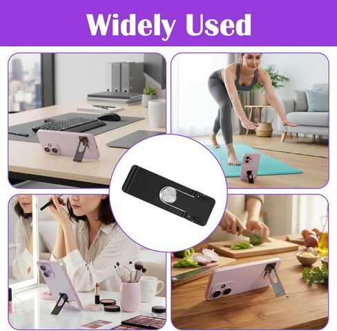 Phone Kickstand Attachment Ultra-Thin Kickstand for Phone Case Vertical Horizontal Metal MobilePhone Holder Portable Foldable Case Stand Black in Kuwait