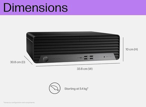 كمبيوتر مكتبي HP EliteDesk 805 G9 صغير الحجم • ذاكرة وصول عشوائي DDR5 بسعة 16 جيجابايت • محرك SSD بسعة 512 جيجابايت • معالج Ryzen5 (أسرع بـ 1.3 مرة من معالج Intel i7-1255U) • دعم الشاشة المزدوجة (HDMI+DP) • RJ-45 • Windows 11 • لوحة مفاتيح وماوس سلكي in Kuwait