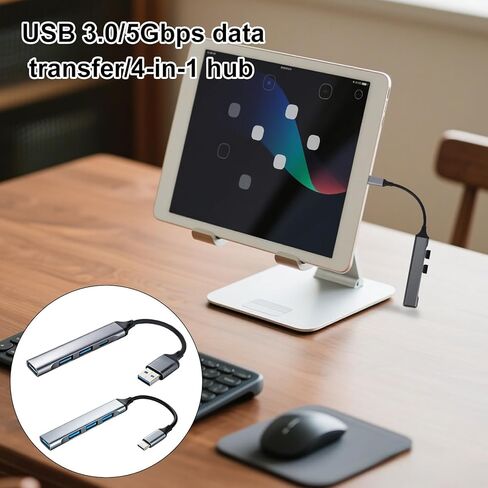2 قطعة محور شحن 4 في 1، قاعدة شحن متعددة USB وUSB-C ومنفذ USBc ومحول متعدد المنافذ لفرقة الساعات الذكية وسماعات الأذن وسماعات الرأس in Kuwait