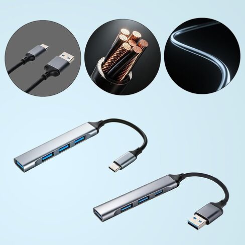 2 قطعة محور شحن 4 في 1، قاعدة شحن متعددة USB وUSB-C ومنفذ USBc ومحول متعدد المنافذ لفرقة الساعات الذكية وسماعات الأذن وسماعات الرأس in Kuwait