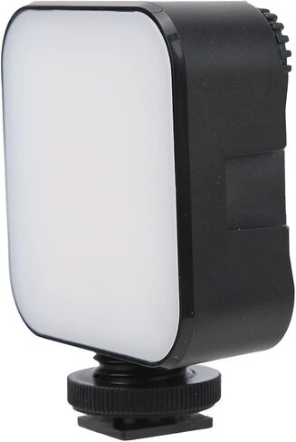 مصباح LED صغير مع 48 مصباح LED، درجة حرارة اللون 6000 كلفن، محمول باللون الأسود - إضاءة ناعمة، CRI 95 + عالي، مثالي للبث وSLR in Kuwait
