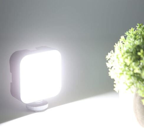 مصباح LED صغير مع 48 مصباح LED، درجة حرارة اللون 6000 كلفن، محمول باللون الأسود - إضاءة ناعمة، CRI 95 + عالي، مثالي للبث وSLR in Kuwait