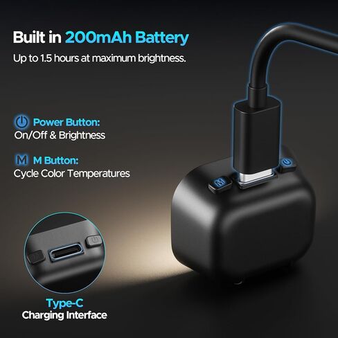 مصباح LED مغناطيسي من EMART لجيب DJI Osmo Pocket 3، ضوء ملء فيديو صغير قابل لإعادة الشحن مع 3 أوضاع ألوان و3 مستويات سطوع، ضوء سيلفي محمول لتسجيل الفيديو/التسجيل، يتضمن حاملين مغناطيسيين in Kuwait