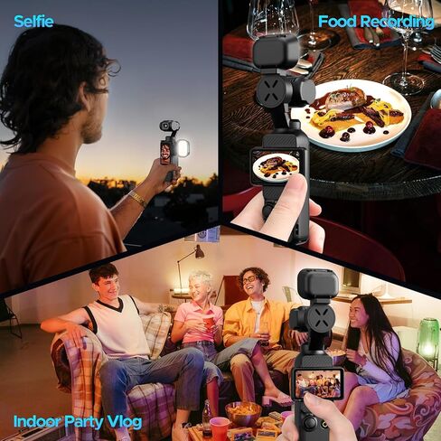 مصباح LED مغناطيسي من EMART لجيب DJI Osmo Pocket 3، ضوء ملء فيديو صغير قابل لإعادة الشحن مع 3 أوضاع ألوان و3 مستويات سطوع، ضوء سيلفي محمول لتسجيل الفيديو/التسجيل، يتضمن حاملين مغناطيسيين in Kuwait