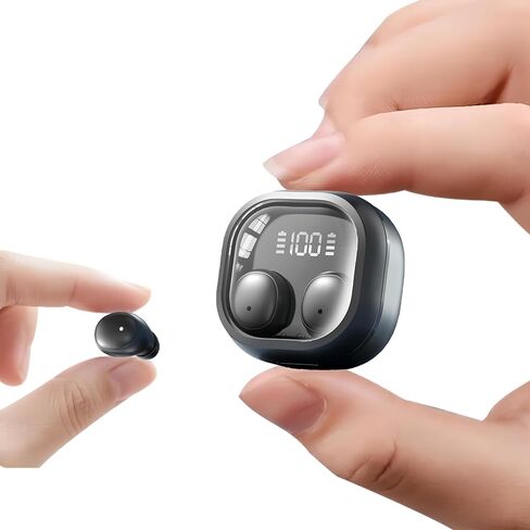 HJX M125 Invisible Earbuds mini Sleep Earbuds for Side Sleepers, Ultra-Light in-Ear Headphones, 50H Playtime with Charging Case, Clear Calls& Noise Block,Black in Saudi Arabia