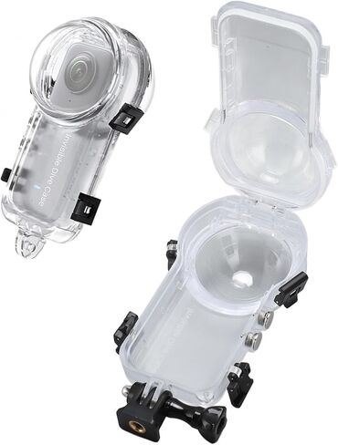 Action Camera Dive Case, 50m Waterproofing Depth Transparent Clear Underwater Housing forInsta360 One X3, with 1/4 Inch Threaded Connector in Kuwait