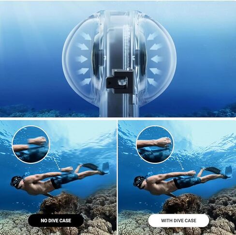 Action Camera Dive Case, 50m Waterproofing Depth Transparent Clear Underwater Housing forInsta360 One X3, with 1/4 Inch Threaded Connector in Kuwait