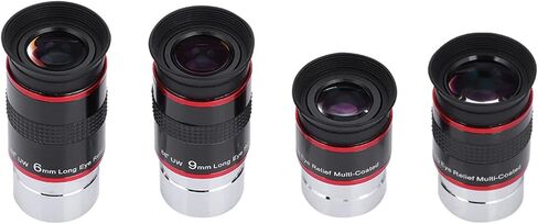 1.25" 68° Ultra Wide Angle Eyepiece Kit, 6+9+15+20mm Astronomy Telescope Eyepieces, Fully Multi - Coated with Long Eye Relief for Moon Star Cluster Viewing in Kuwait