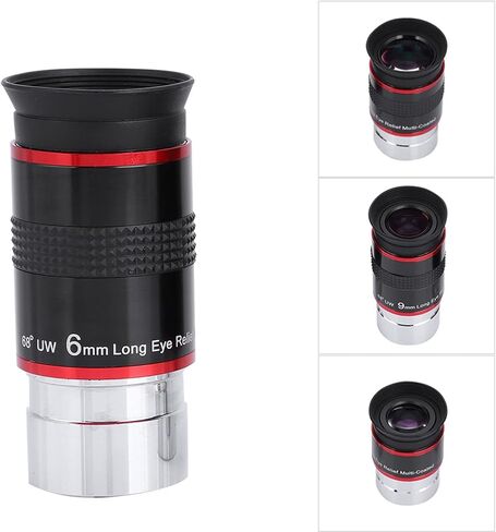 1.25" 68° Ultra Wide Angle Eyepiece Kit, 6+9+15+20mm Astronomy Telescope Eyepieces, Fully Multi - Coated with Long Eye Relief for Moon Star Cluster Viewing in Kuwait