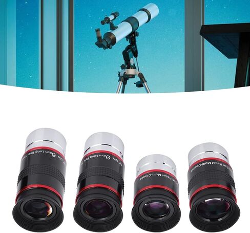 1.25" 68° Ultra Wide Angle Eyepiece Kit, 6+9+15+20mm Astronomy Telescope Eyepieces, Fully Multi - Coated with Long Eye Relief for Moon Star Cluster Viewing in Kuwait