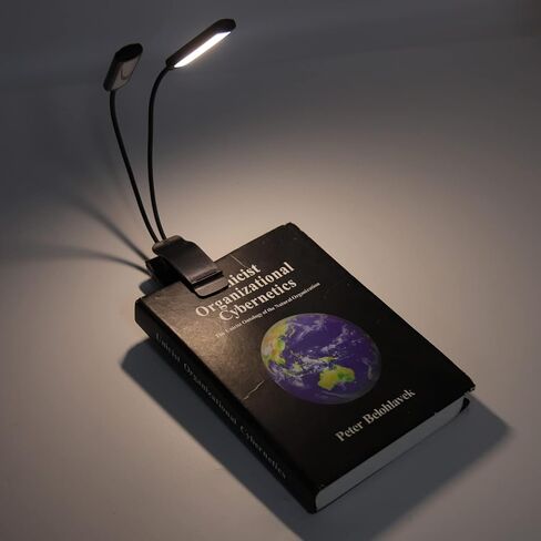 FTVOGUE ضوء قراءة LED قابل للتعتيم، مصباح كتاب مرن قابل لإعادة الشحن عبر USB، مشبك/حامل على مصباح كتاب مزدوج للدراسة والصياغة in Kuwait