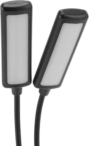 FTVOGUE ضوء قراءة LED قابل للتعتيم، مصباح كتاب مرن قابل لإعادة الشحن عبر USB، مشبك/حامل على مصباح كتاب مزدوج للدراسة والصياغة in Kuwait