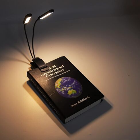FTVOGUE ضوء قراءة LED قابل للتعتيم، مصباح كتاب مرن قابل لإعادة الشحن عبر USB، مشبك/حامل على مصباح كتاب مزدوج للدراسة والصياغة in Kuwait