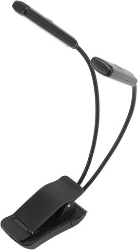 FTVOGUE ضوء قراءة LED قابل للتعتيم، مصباح كتاب مرن قابل لإعادة الشحن عبر USB، مشبك/حامل على مصباح كتاب مزدوج للدراسة والصياغة in Kuwait