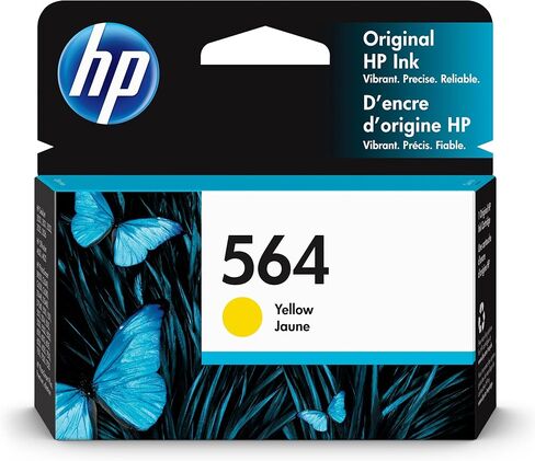 خرطوشة حبر اصلية اتش بي 564 اصفر | تعمل مع ديسك جيت 3500؛ اوفيس جيت 4620؛ فوتو سمارت B8550، C6300، D5400، D7560، 5510، 5520، 6510، 6520، 7510، 7520، بلس، بريميوم، سلسلة eStation | CB320 0WN in Kuwait