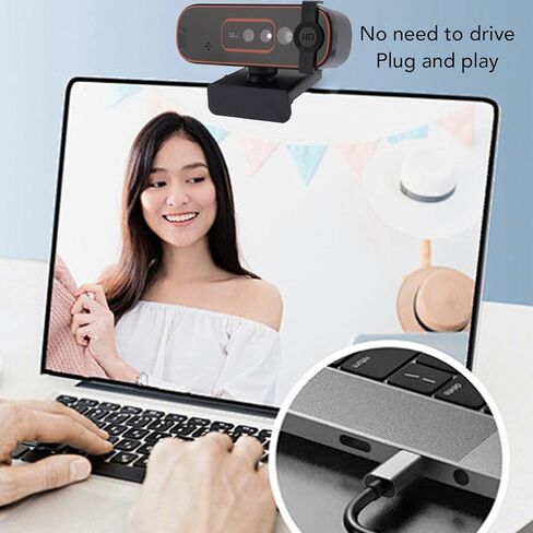 كاميرا ويب بدقة 1080 بكسل، وكاميرا كمبيوتر USB للتعرف على الوجه مع غطاء خاص وميكروفون مانع للضوضاء، للفصول الدراسية عبر الإنترنت لتسجيل الدخول الآمن in Kuwait