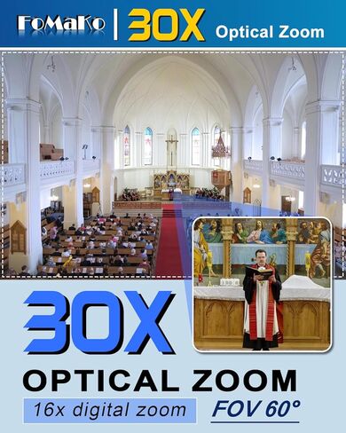 FoMaKo K30NS 4K 30x Optical Zoom PTZ Camera with NDI 6 & NDI HX3,for Science Experiment Labs Live Broadcasting,Full Setup Bundlle(K30NSX3+KC602+P1000+FMKH107X3) in Kuwait