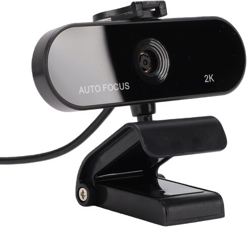 PUSOKEI 2K Webcam with Microphone, USB Computer Camera PDAF Autofocus, Privacy Cover, Plug and Play for Video Calling Conference Streaming Online Class in Kuwait