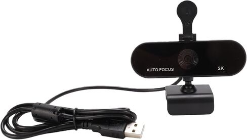 PUSOKEI 2K Webcam with Microphone, USB Computer Camera PDAF Autofocus, Privacy Cover, Plug and Play for Video Calling Conference Streaming Online Class in Kuwait