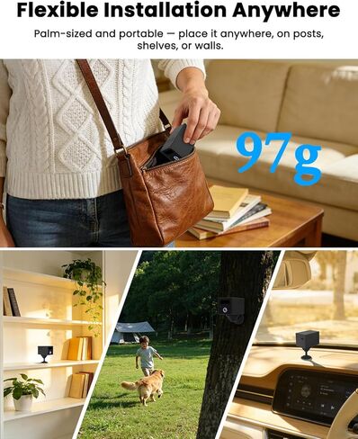 Mini Spy Camera No WiFi Needed, 4G LTE Mini Camera with SIM Card, 5200mAh Battery, 160° Viewing, AI Motion Detection Alerts, No-Glow Night Vision, Anti-Theft for Car, Camping, Travel, Apartment, Store in Kuwait