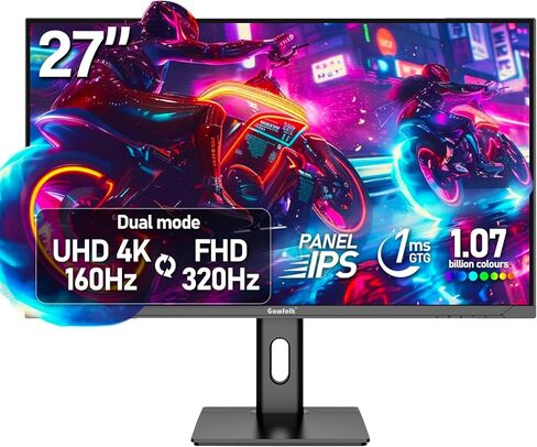Gawfolk 27" 4K Gaming Monitor UHD 160Hz/ FHD 320Hz Dual Mode PC Monitor in Kuwait