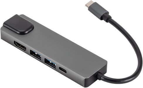 موزع USB-C 5 في 1 مع إيثرنت من Sahara - محول متعدد المنافذ مع 4K HDMI وUSB 3.0/2.0 وشحن PD بقوة 100 واط وRJ45 - متوافق مع أجهزة MacBook وChromebook والكمبيوتر الشخصي in Kuwait