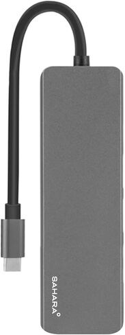 موزع USB-C 5 في 1 مع إيثرنت من Sahara - محول متعدد المنافذ مع 4K HDMI وUSB 3.0/2.0 وشحن PD بقوة 100 واط وRJ45 - متوافق مع أجهزة MacBook وChromebook والكمبيوتر الشخصي in Kuwait