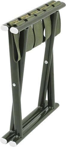 Heavy Duty Folding Stool, Full Steel Frame Camping Stool for Adults, 400LBS Capacity Military Green Portable Stool with Thickened Webbing, Anti-Slip Feet for Outdoor Camping Hunting Fishing Gardening in Kuwait
