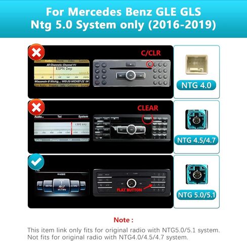 ترقية شاشة لمس QLED مقاس 12.8 بوصة لسيارة Mercedes GLE GLS W166/X166 2016-2019 NTG 5.0/5.1 - Wireless CarPlay/Android Auto، 2400x900 2K، إطار من سبائك الزنك، مشغل Linux سريع الاستقرار in Kuwait