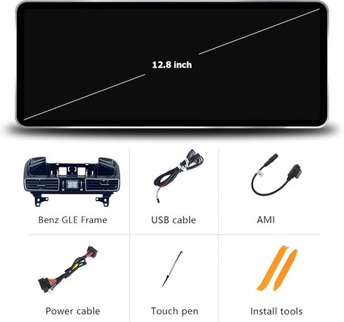 ترقية شاشة لمس QLED مقاس 12.8 بوصة لسيارة Mercedes GLE GLS W166/X166 2016-2019 NTG 5.0/5.1 - Wireless CarPlay/Android Auto، 2400x900 2K، إطار من سبائك الزنك، مشغل Linux سريع الاستقرار in Kuwait