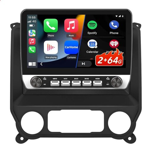 ستيريو سيارة لسيارة Chevy Silverado GMC Sierra 2014-2018 مع مفاتيح ومقابض، 10 بوصة Android 13 2GB+64GB راديو السيارة مع CarPlay/Android Auto/BT/GPS/FM يدعم عناصر التحكم في عجلة القيادة in Kuwait