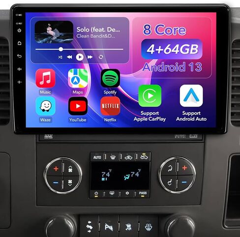 8 Core 4+64GB Car Radio Stereo Upgrade for Chevy Silverado 2007-2013 GMC Sierra Yukon, Plug and Play 10.2" Android 13 Head Unit with Wireless Carplay/Android Auto/1080P Rear View Camera in Kuwait
