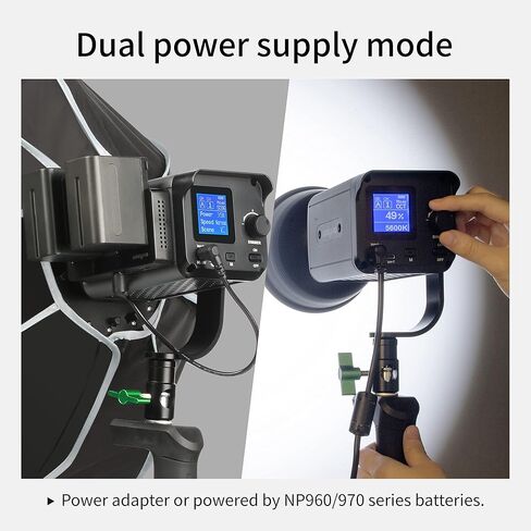 Weeylite Ninja 300 80W LED Video Light, 5600K Daylight COB Studio Light, CRI 95+ Continuous Lighting, 0-100% Dimmable, 7800LM Output, Bluetooth App Control, Portable Photography & Video Lighting Kit in Kuwait