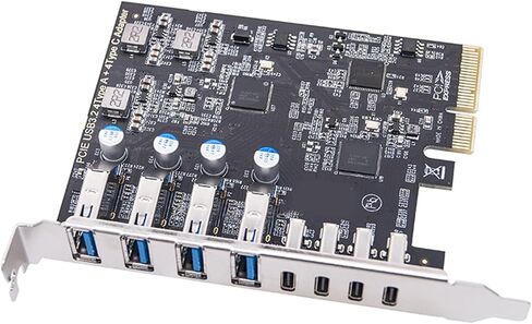 Fast Speed PCIe to 4xUSB 3.2 TypeA and 4xTypeC Adapter Expansion Card ASM3142+VL822+VL822 Control for Desktop Desktop Computer Accessory in Kuwait