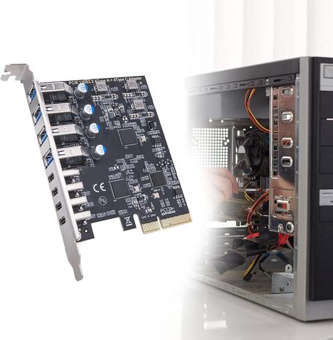 Fast Speed PCIe to 4xUSB 3.2 TypeA and 4xTypeC Adapter Expansion Card ASM3142+VL822+VL822 Control for Desktop Desktop Computer Accessory in Kuwait