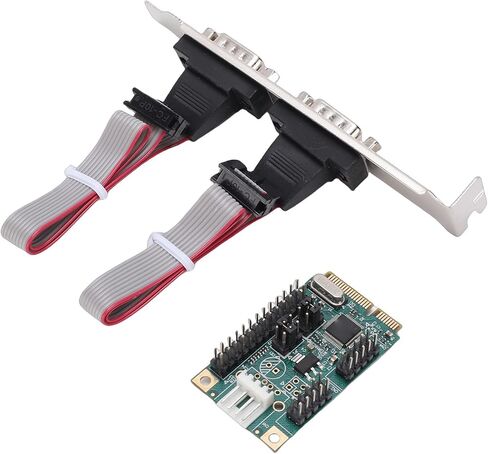 PCIe to Serial Card, PCIe to Dual DB9 RS232 Adapter, Serial Port Expansion Card with Controller & Low Profile Bracket, Ideal for Desktop, Laptop & Industrial PC in Kuwait