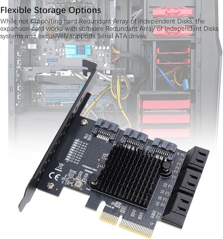 بطاقة توسيع PCIe 4X إلى 9 منافذ، محول محرك الأقراص الصلبة PCIe GEN3 بسرعة 6 جيجابت في الثانية مع خاصية التبديل السريع ودعم AHCI، لـ 10 11 2003 in Kuwait