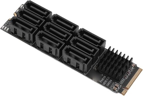 Sorandy M.2 to Serial ATA 3.0 Adapter, 9 Port 3.0 Converter, Hard Drive Extension Card for SSDs & 2.5in Drives, Ideal for Limited Port Motherboards in Kuwait