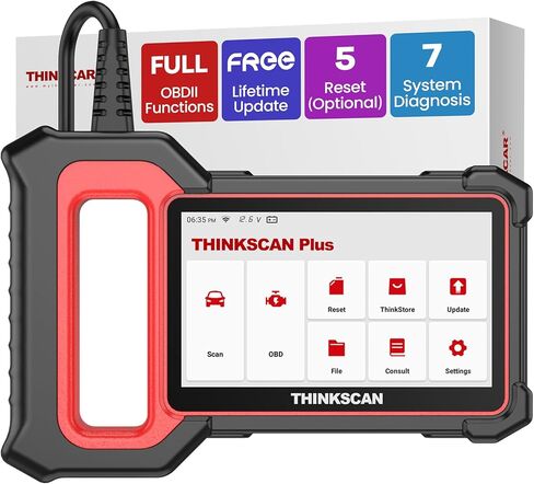 THINKCAR OBD2 Scanner, ThinkScan Plus S5 ABS,SRS,TCM,ECM System CAN Diagnostic Scan Tool, 5 Inches Touchscreen, 94 Brands Car Code Reader, FCA AutoAuth, Wireless Update in Saudi Arabia