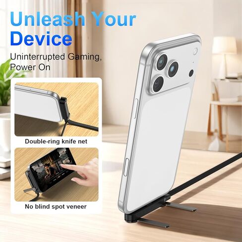 Invisible Holder Charger Cable,240W USB C to USB C Fast Charging Cable,5FT Right Angle Fast Charge Cable with Built-in Phone Stand Flat USBC Cord for Samsung S26 Ultra S25 A17 S24,iPhone 17e,Pixel 10a in Kuwait