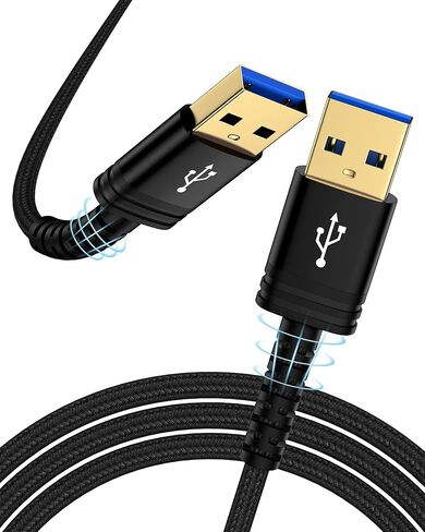 USB to USB Cable 6FT, USB A to USB A Cord Male to Male USB Cable, Double Sided USB2.0 Type A to A Cable High-Speed Data Transfer Cord for Hard Drive PC Laptop Cooling Pad DVD Player TV USB Hub Box KVM in Kuwait