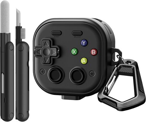 TiMOVO Case for Galaxy Buds 4 & Galaxy Buds 4 Pro (2026), Hard Shell Game Console Protective Cover for Samsung Buds 4 Pro with Secure Lock Clip, Cleaner Kit & Keychain, Black in Kuwait